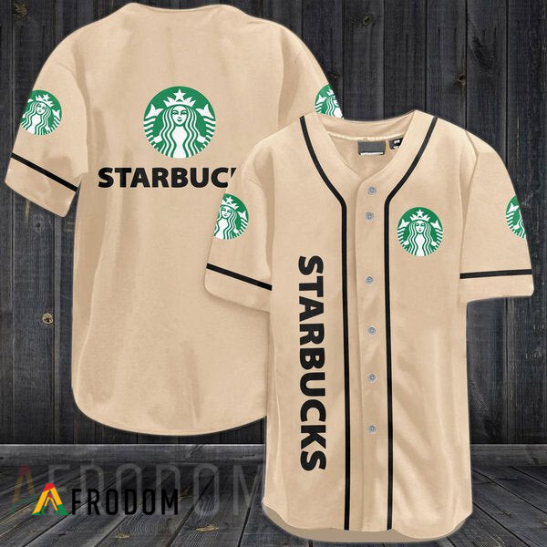 Beige Starbucks Baseball Jersey