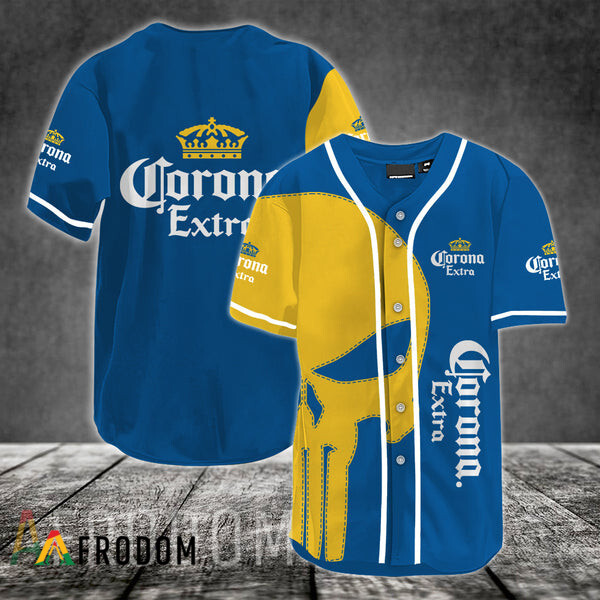 Yellow Skull Corona Beer Baseball Jersey
