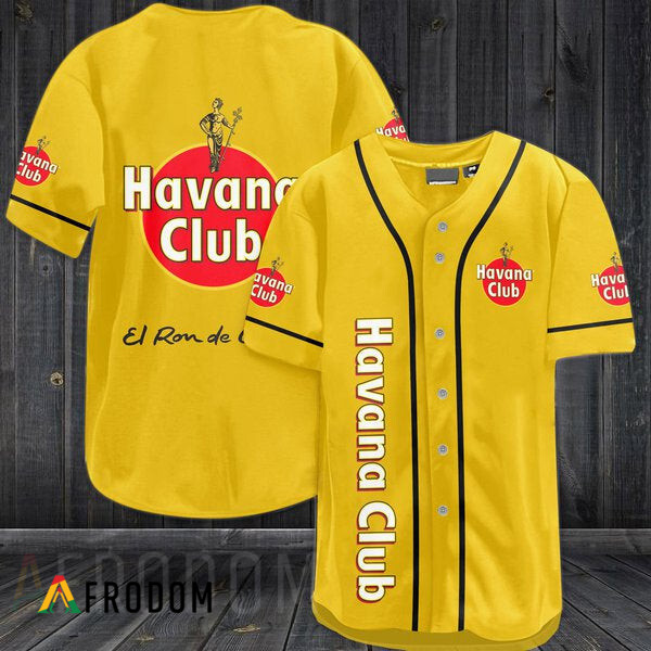 Yellow Havana Club Rum Baseball Jersey
