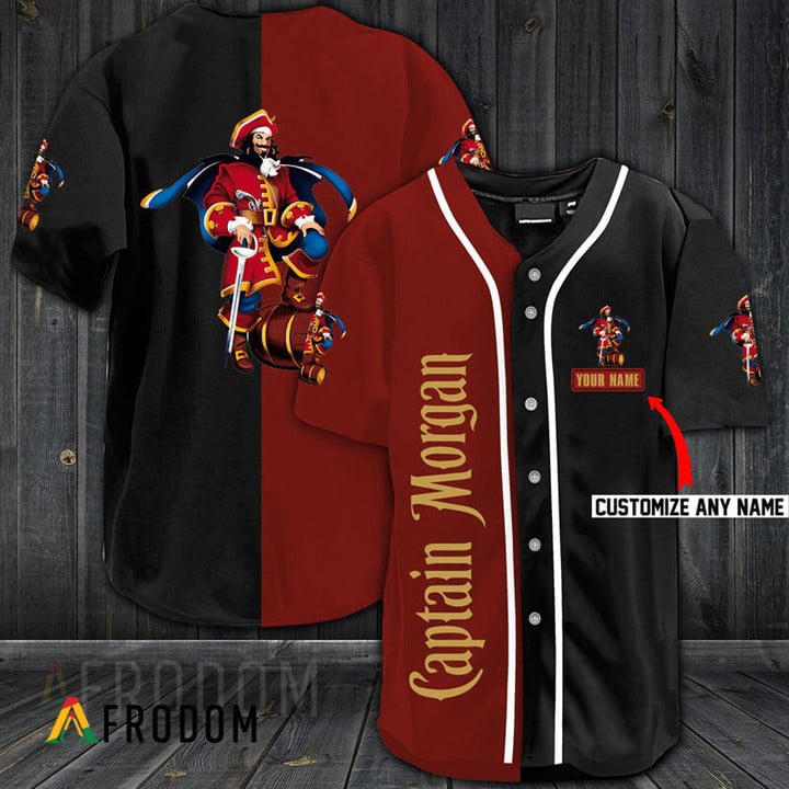 Personalized Captain Morgan Baseball Jersey red