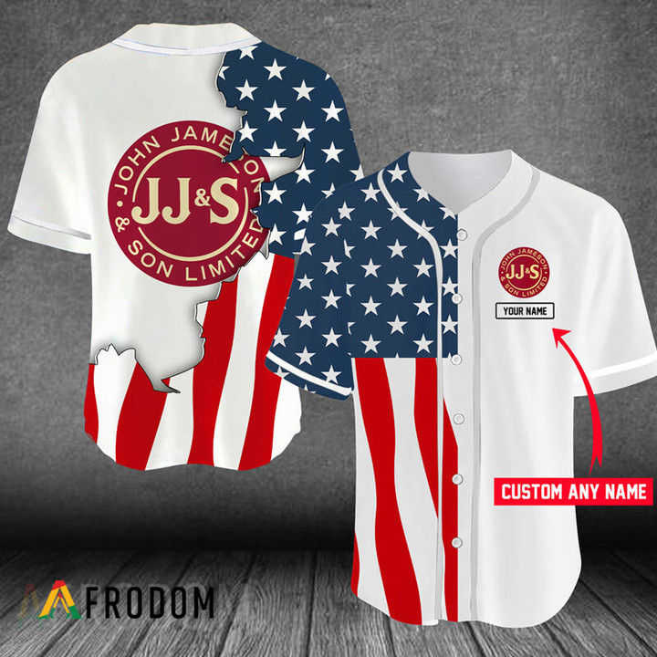 Personalized US Flag Jameson Baseball Jersey