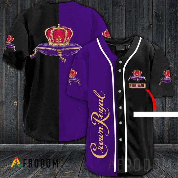 Custom Name Multicolor Crown Royal Jersey Shirt Purple