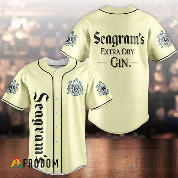 Unisex Beige Seagram's Extra Dry Gin Baseball Jersey