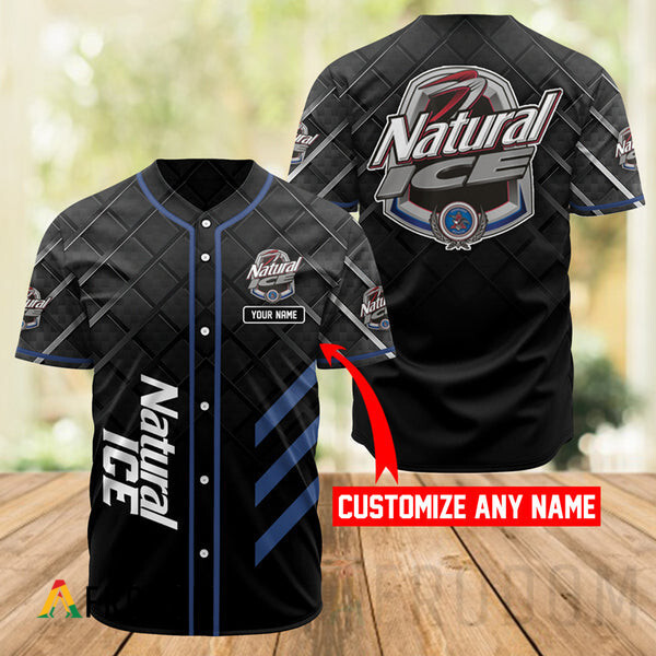 Personalized Black Natural Ice Baseball Jersey