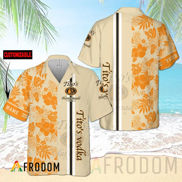 Personalized Tropical Hibiscus Tito's Vodka Hawaii Shirt