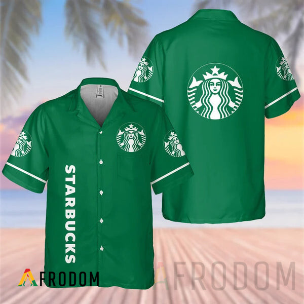 Basic Printed Green Starbucks Hawaii Shirt