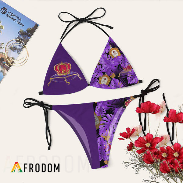 Tropical Floral Crown Royal Bikini Set Swimsuit Jumpsuit Beach