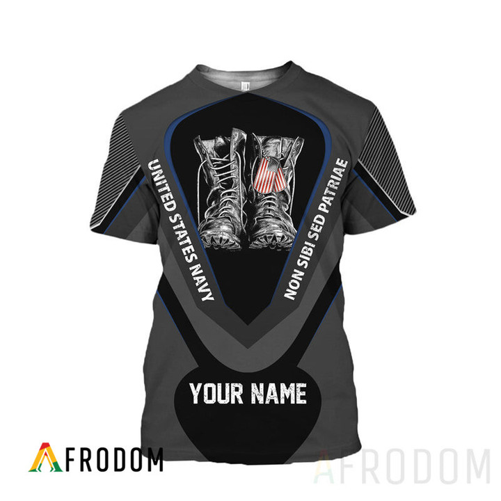 Personalized Black United States Navy T-shirt