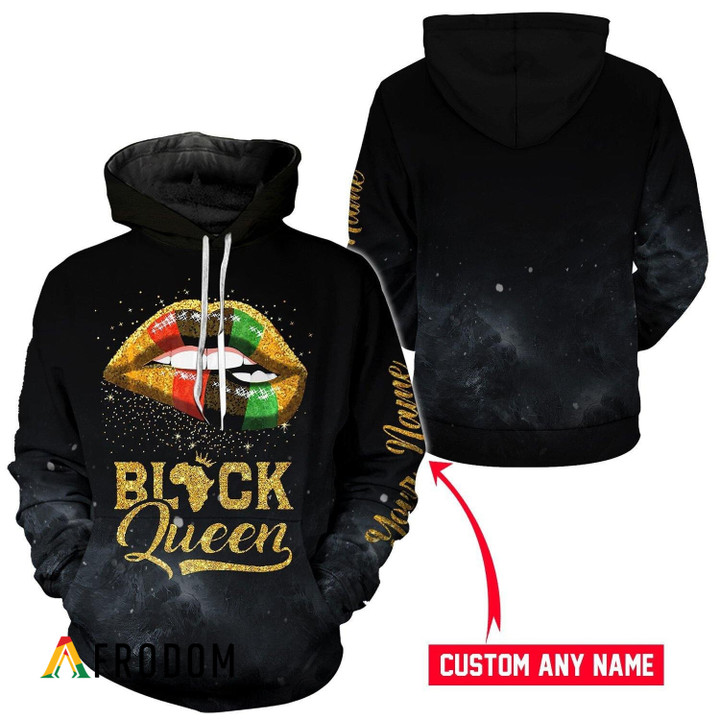 Personalized Black Queen All-Over Print Hoodie
