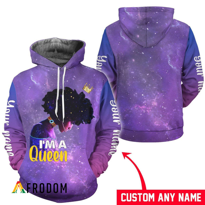 Personalized I Am A Black Queen All-Over Print Hoodie