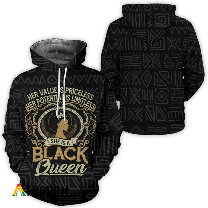 She Is A Black Queen All-Over Print Hoodie