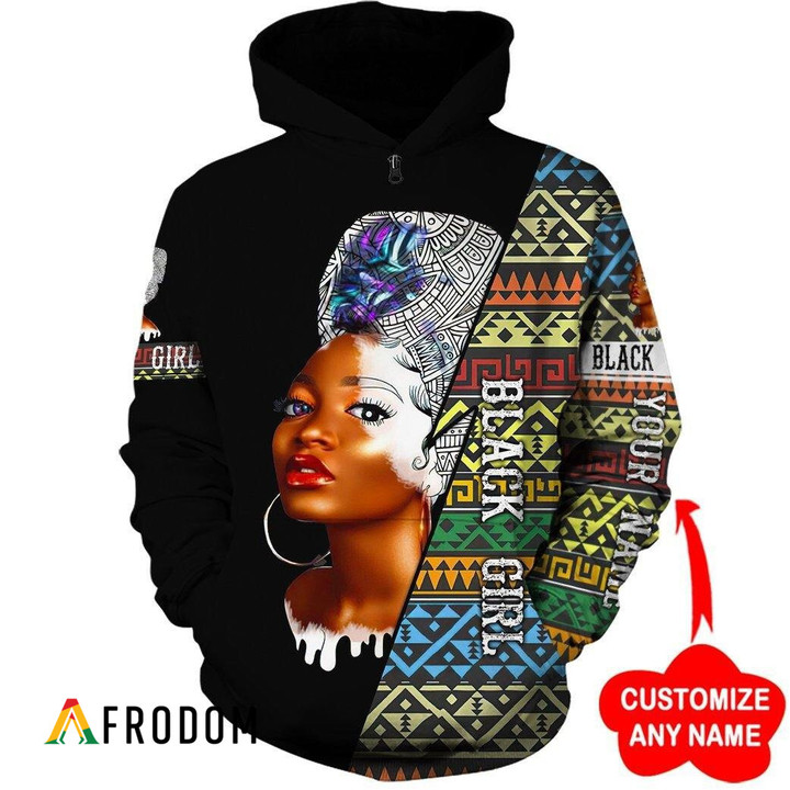 Personalized Black Girl 2 All-Over Printed Hoodie