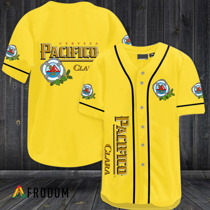 Yellow Pacifico Beer Baseball Jersey