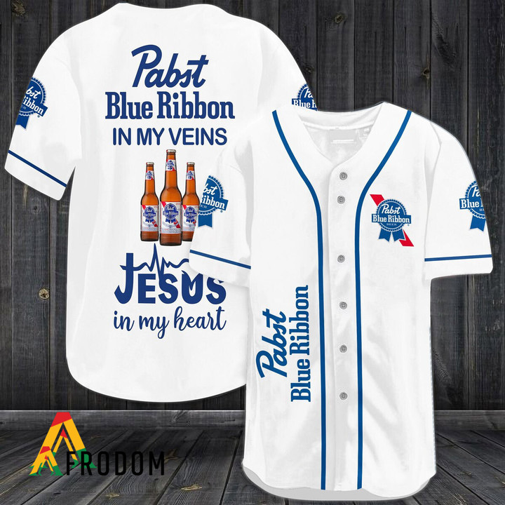 Pabst Blue Ribbon In My Veins Baseball Jersey