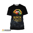 Personalized Black Queen AOP T-Shirt & Hoodie