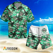 Personalized Tropical Heineken Button Shirt And Shorts Set