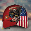 Red US Marine Corps Eagle US Flag Veteran Cap