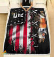 USA Flag Miller Lite Blanket