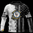 Vintage US Flag Navy Veteran Hoodie