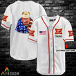 Personalized Vintage White USA Flag Miller High Life Jersey Shirt
