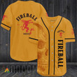 Vintage Yellow Skull Fireball Whiskey Baseball Jersey