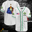 Personalized Vintage White USA Flag Dixie Beer Jersey Shirt