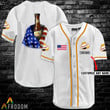 Personalized Vintage White USA Flag Falstaff Brewery Jersey Shirt