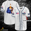 Personalized Vintage White USA Flag Labatt Blue Jersey Shirt