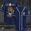 US Flag Black Skull Ballantine Baseball Jersey