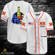Personalized Vintage White USA Flag Dos Equis Jersey Shirt
