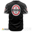Personalized Black Beck's Beer Baseball Jersey