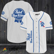 White Pabst Blue Ribbon Baseball Jersey