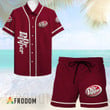 Basic Printed Dr Pepper Button Shirt And Shorts Set