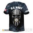 Personalized Camo Skull US Navy T-shirt