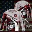 Personalized Red US Marine Corps Hoodie