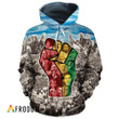 Black Powerful Fist All Over Hoodie & Zip Hoodie