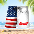 Vintage USA Flag Fourth Of July Budweiser Hawaiian Shorts
