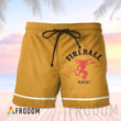 Basic Printed Yellow Fireball Shorts