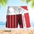 Summer American Flag Patch Budweiser Hawaiian Shorts