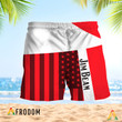 Summer American Flag Patch Jim Beam Hawaiian Shorts