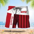 Summer American Flag Patch Rheingold Beer Hawaiian Shorts