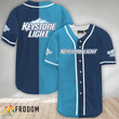 Blue And Navi Split Keystone Light Baseball Jersey