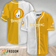 White And Yellow Split Bundaberg Baseball Jersey