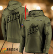 Personalized Military Green Labatt Blue Hoodie & Zip Hoodie