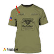 Personalized Military Green Budweiser Beer T-shirt
