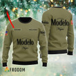 Personalized Modelo Beer Flag Military Green Christmas Ugly Sweater
