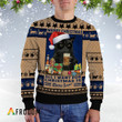 Black Cat Drinking Coors Banquet Christmas Ugly Sweater