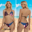 Tropical American Flag Crown Royal Bikini Set Swimsuit Beach