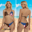 Tropical American Flag Coors Ligh Bikini Set Swimsuit Beach