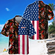 US Flag Budweiser Tropical Flowers Hawaiian Shirt